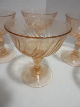 Cristal d'Arques-Durand Rosaline Pink Swirl Optic Pattern