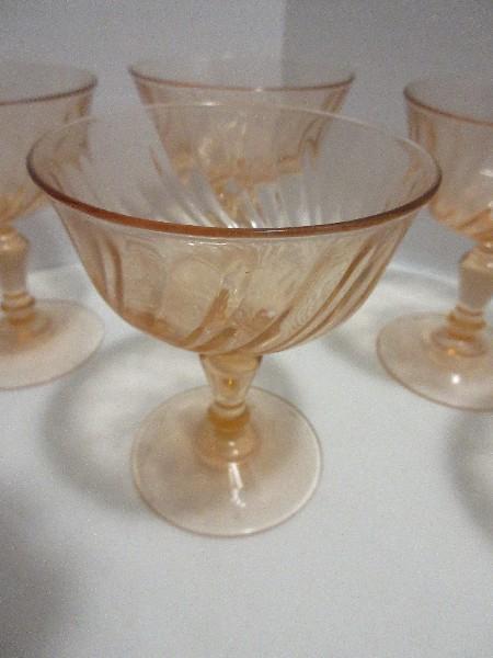 Cristal d'Arques-Durand Rosaline Pink Swirl Optic Pattern