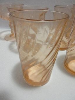 Cristal d'Arques-Durand Rosaline Pink Swirl Optic Pattern