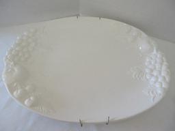 Lot - Ceramic Signature Collection Fruit Relief Pattern Platter w/ Wire Hanger