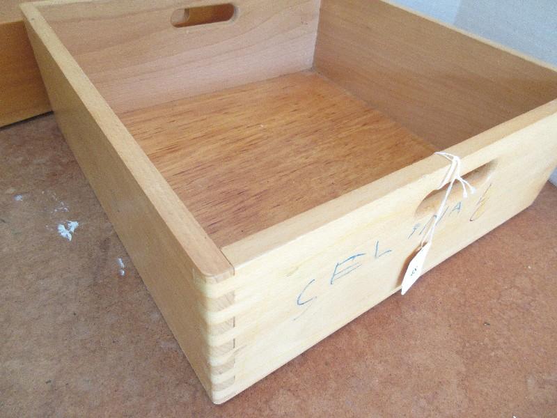 Lot - Wooden Dovetailed Tray w/ Centered Handle Each Side