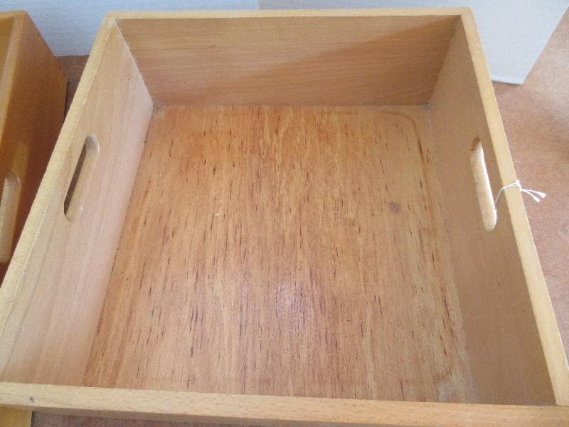 Lot - Wooden Dovetailed Tray w/ Centered Handle Each Side