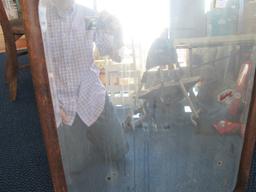 Wall Mounted Mirror in Wood Frame, Arch Top