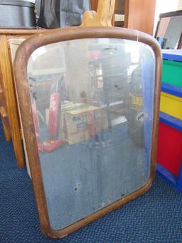 Wall Mounted Mirror in Wood Frame, Arch Top