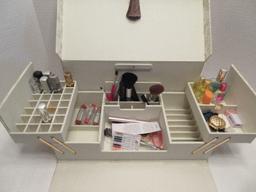 Cosmetic Make Up Box w/ Tassel & Make Up Brushes, Lip Sticks, Forever Free Facial Groomer