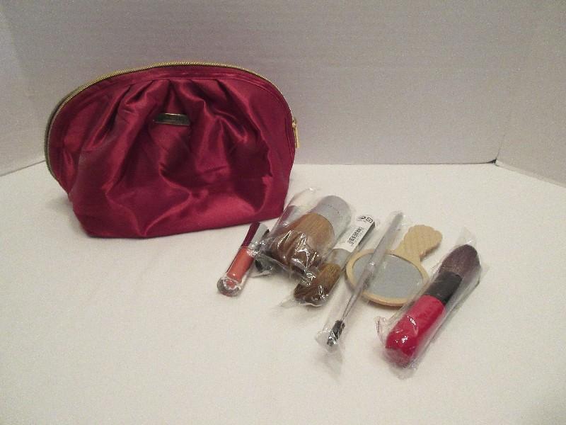 Cosmetic Make Up Box w/ Tassel & Make Up Brushes, Lip Sticks, Forever Free Facial Groomer