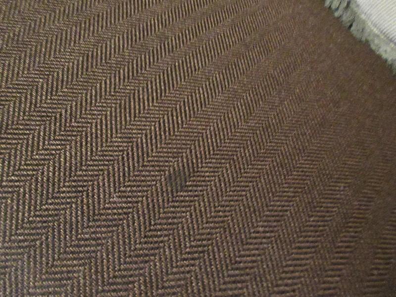 La-Z-Boy Dual End Recliner Sofa Brown Herringbone Upholstered Pattern