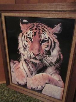 Classic Tiger Print on Board Framed