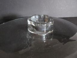 Art Glass Free Form Footed Platter