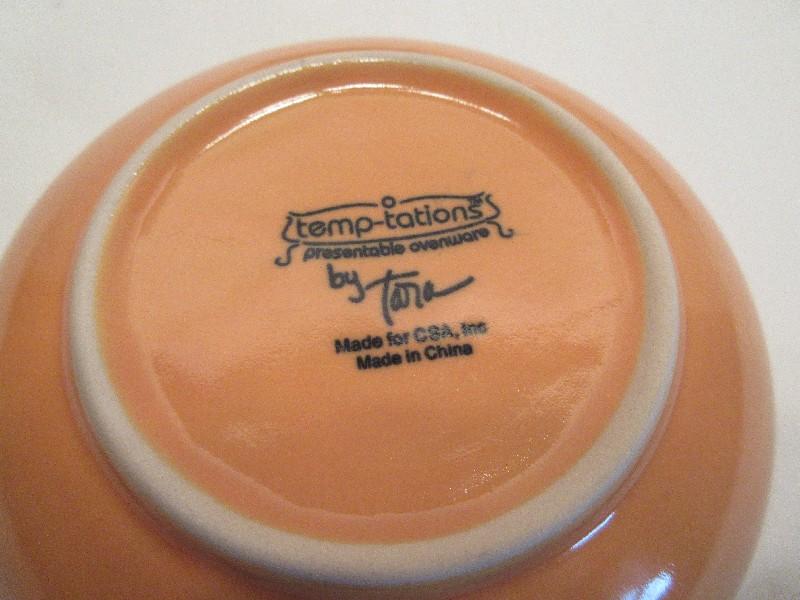Lot - 4 Temp-Tation Small Orange Bowls 5" D, Noritake China Whitebrook Pattern