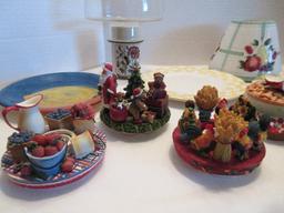 Lot - Candle Cappers, Decorative Jar Candle Lids, Candle Holder, Etc.