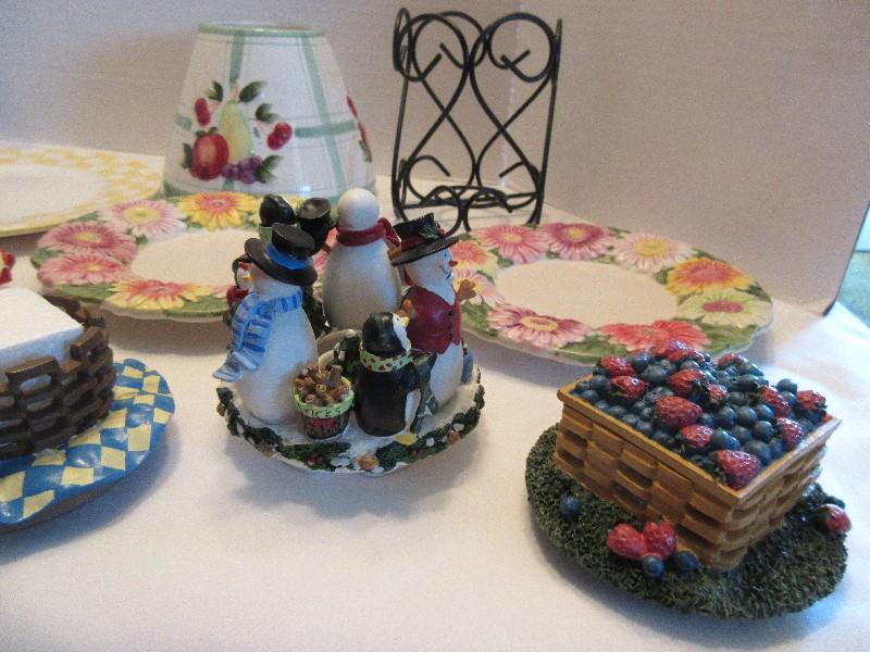 Lot - Candle Cappers, Decorative Jar Candle Lids, Candle Holder, Etc.