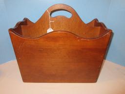 Wooden Magazine Holder Rack w/ Center Handle
