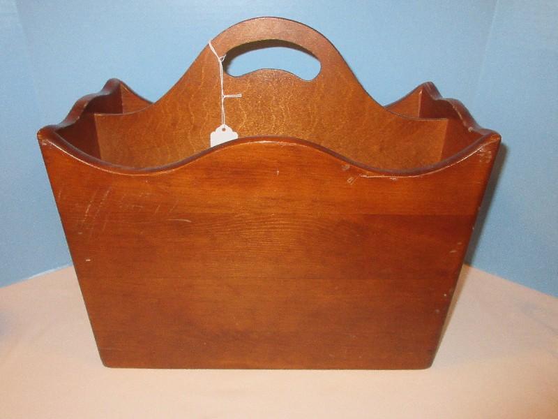 Wooden Magazine Holder Rack w/ Center Handle