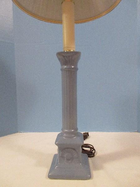 Blue Ceramic Column Candle Stick Accent Lamp