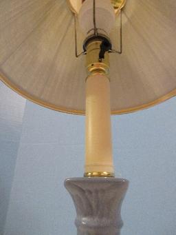 Blue Ceramic Column Candle Stick Accent Lamp
