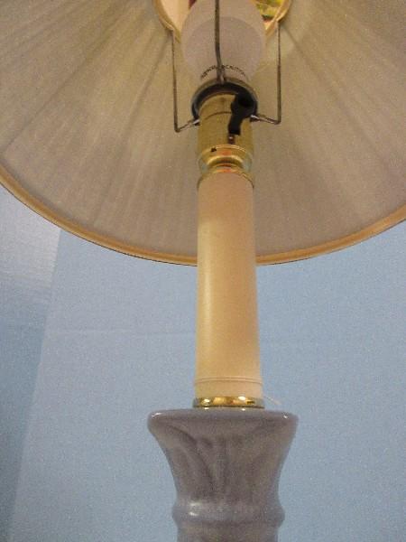 Blue Ceramic Column Candle Stick Accent Lamp