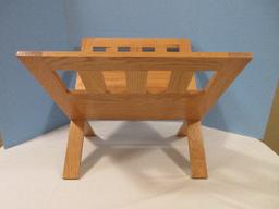 Oak 2 Piece Interlocking Mission Style Magazine Rack