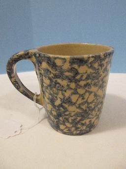 Robinson Ransbottom Pottery Pie 9 1/2" Plate w/ Double Cobalt Bands