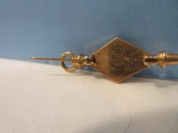 2 Fraternity Pins 1 Stamped 10k Engraved F.H.B. 1949 1 3/8" 1 Engraved M.H.E. 1952 1 3/8"