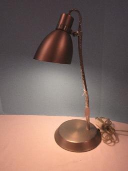Retro Style Gooseneck Desk Lamp Brushed Stainless Finish