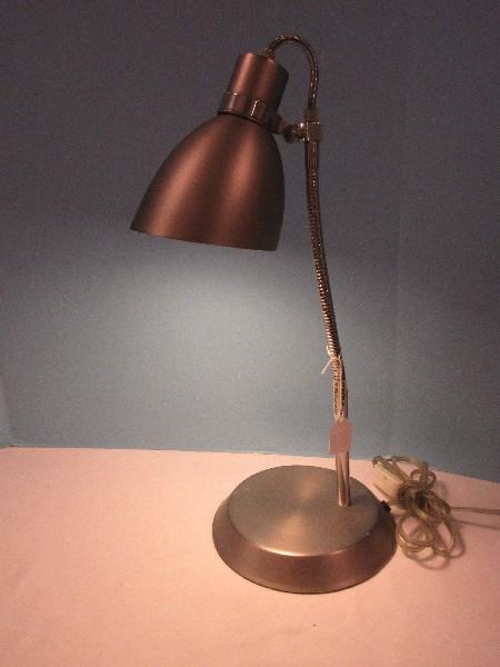 Retro Style Gooseneck Desk Lamp Brushed Stainless Finish
