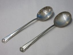 2 Rogers International Sterling Moonbeam Pattern Silverware Round Bowl Soup/Cream Spoons