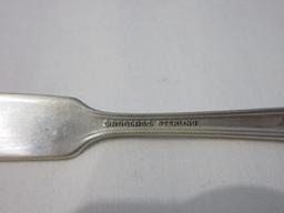 2 Rogers International Sterling Moonbeam Pattern Silverware Flat Handle Butter Spreaders