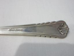 2 Rogers International Sterling Moonbeam Pattern Silverware Flat Handle Butter Spreaders