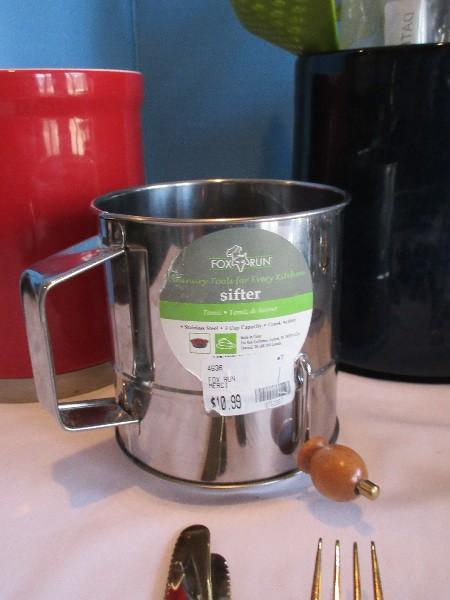 Lot - Misc. Flatware Scroll Foliage/Flower Pattern, OGGI Red/Stainless Base Utensil Crock