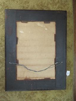 Wall Mounted Mirror in Wooden Frame