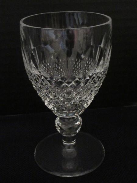 Pair - Waterford Crystal Colleen Short Stem Pattern Claret Wine Cut Criss Cross Hatch Design