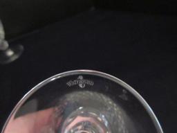 Pair - Waterford Crystal Colleen Short Stem Pattern Claret Wine Cut Criss Cross Hatch Design
