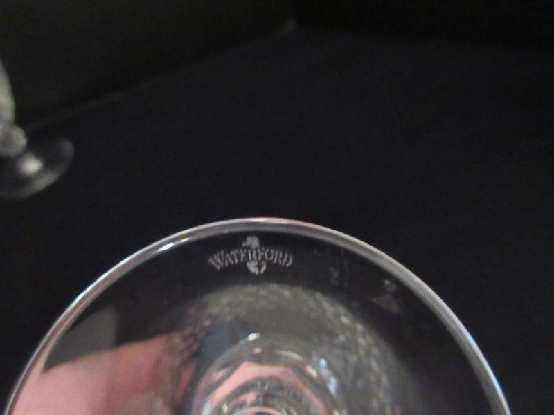 Pair - Waterford Crystal Colleen Short Stem Pattern Claret Wine Cut Criss Cross Hatch Design