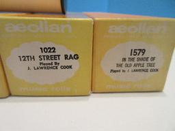 8 Player Piano Aeolian Music Rolls in Original Boxes "12th Street Rag", "Winter Wonderland"