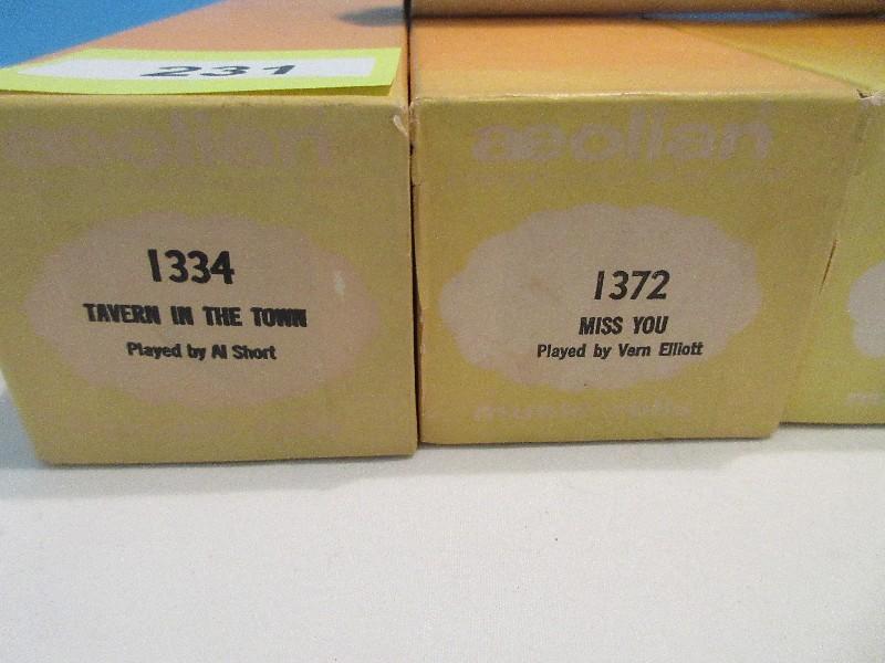 7 Player Piano Aeolian Music Rolls in Original Boxes "Miss You", "Smoke Gets In Your Eyes"