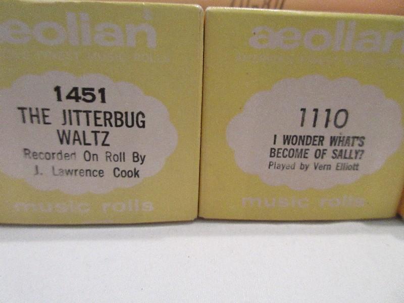 7 Player Piano Aeolian Music Rolls in Original Boxes "Miss You", "Smoke Gets In Your Eyes"