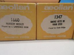 7 Player Piano Aeolian Music Rolls in Original Boxes "Miss You", "Smoke Gets In Your Eyes"