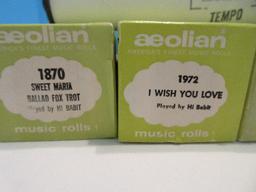5 Player Piano Aeolian Music Rolls in Original Boxes "You'll Never Know", "I Wish You Love"