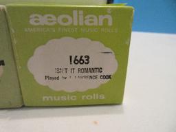 5 Player Piano Aeolian Music Rolls in Original Boxes "You'll Never Know", "I Wish You Love"