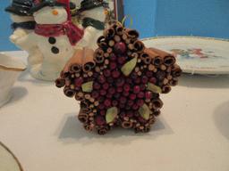Group - Lenox Fine China Holiday Holly Berry Pattern 8 1/4" Open Candy Dish w/ Handles