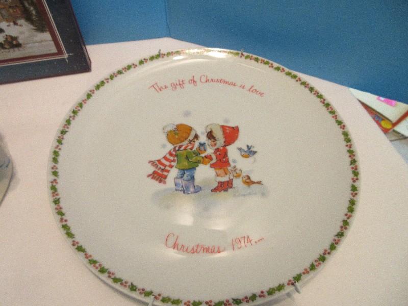 Group - Lenox Fine China Holiday Holly Berry Pattern 8 1/4" Open Candy Dish w/ Handles