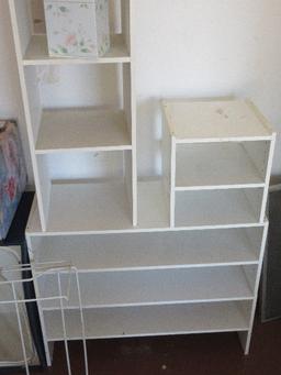 Group - 3-Tier Wire Shelf Cart, White Laminate Shelf, Etc.