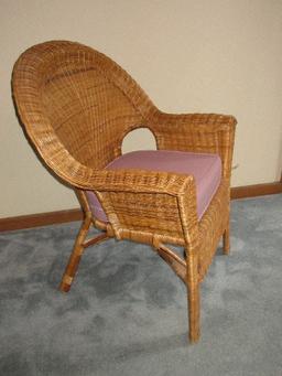 Wicker Arched Back Chair Natural Finish