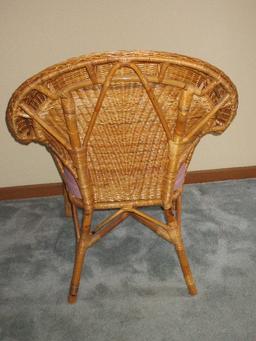 Wicker Arched Back Chair Natural Finish