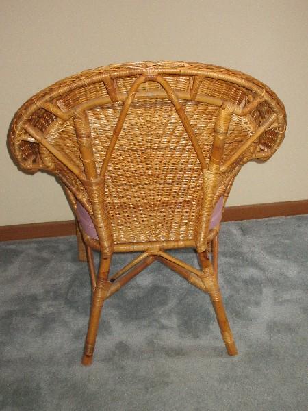 Wicker Arched Back Chair Natural Finish
