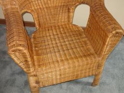 Wicker Arched Back Chair Natural Finish