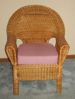 Wicker Arched Back Chair Natural Finish