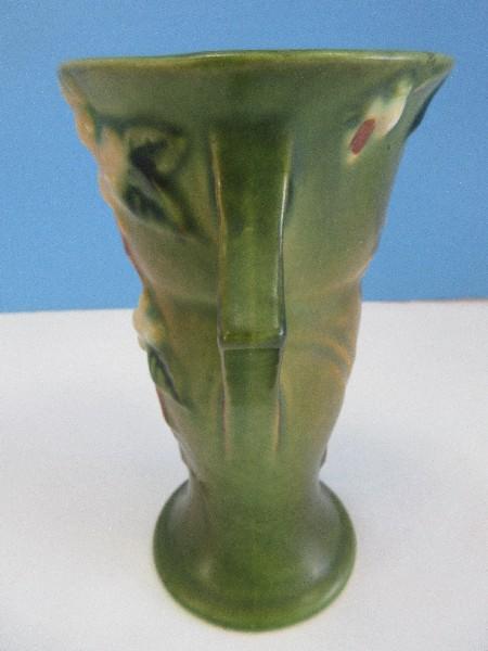 Roseville Pottery Snowberry Pattern 6" Vase Green & Tan Colors