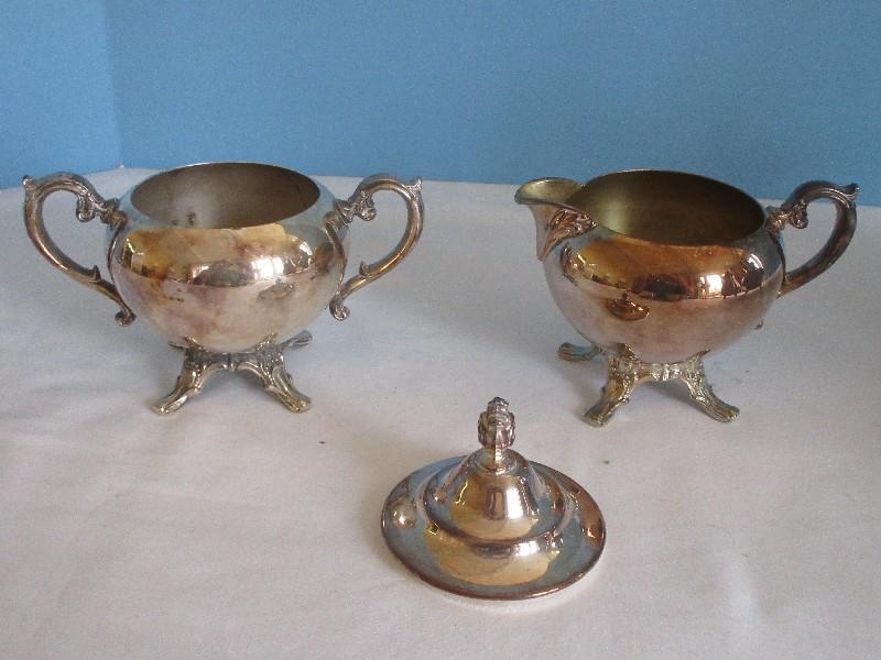 Silverplate Collection Large Webster Wilcox Engraved Handle Serving Tray